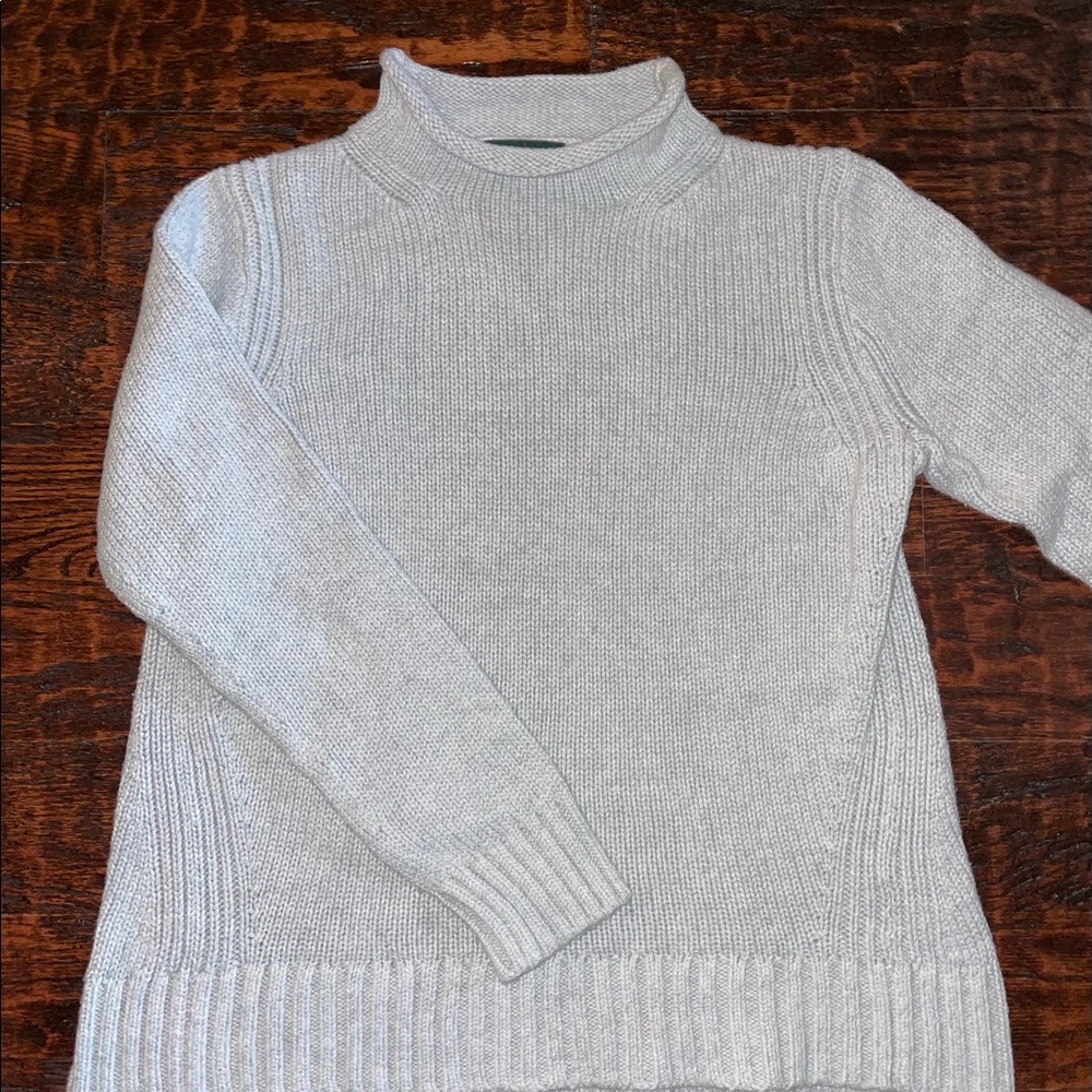 J Crew gray roll crewneck sweater